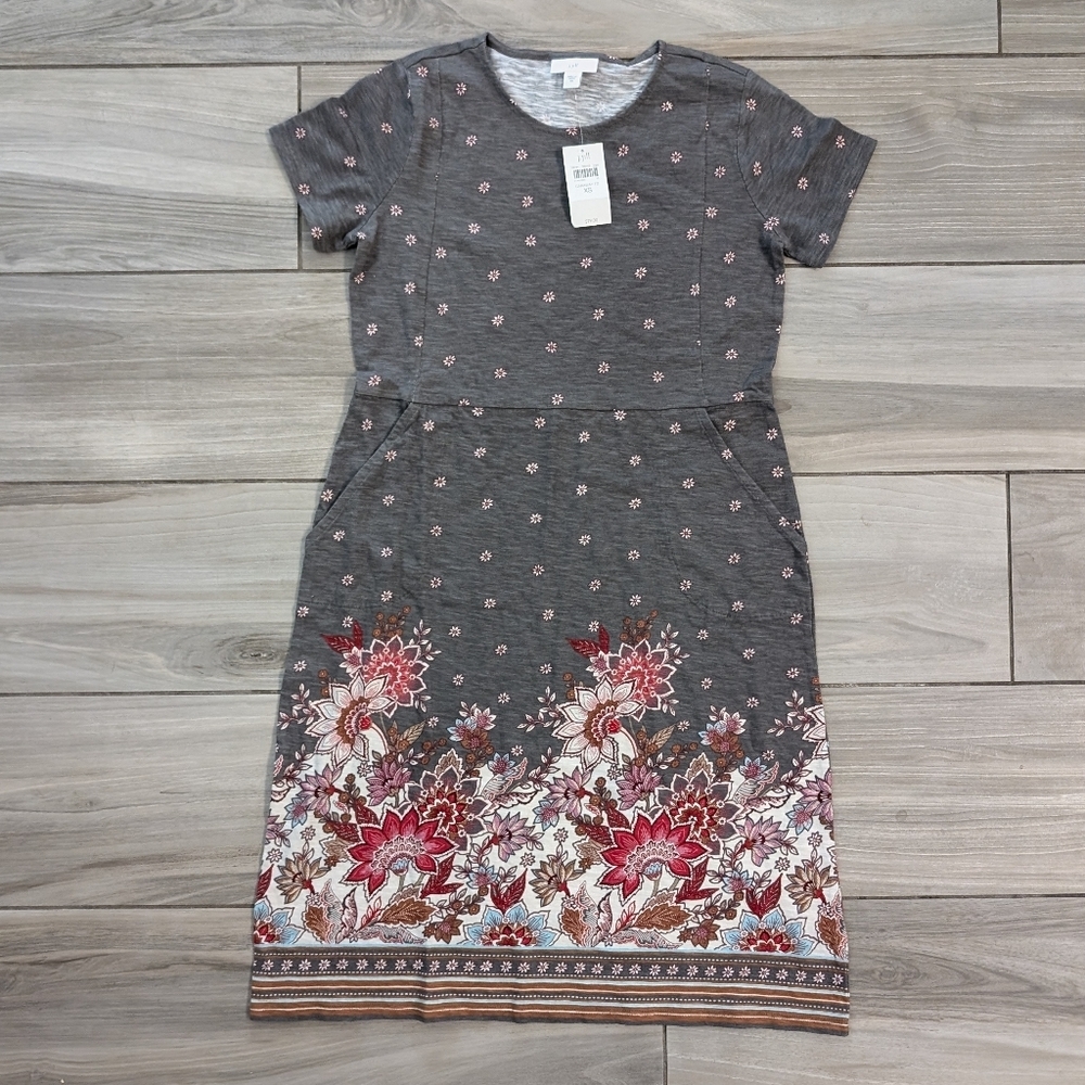 🥁 J. Jill Cotton Caraway Field Tee Shirt Mini Dress